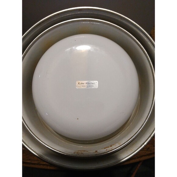 VTG Kobe Kitchen Yellow Poppy Enamelware 3Pc Nesting Bowl Set Japan 1970s - Picture 2 of 2